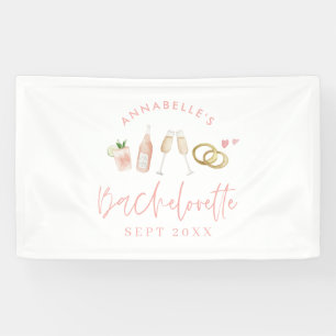 Banderoles week-end champagne rose girly moderne