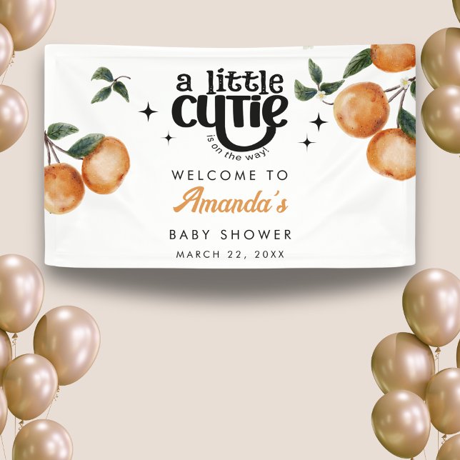 Banderoles Welcome Cutie Orange Citrus Baby Shower (Créateur téléchargé)