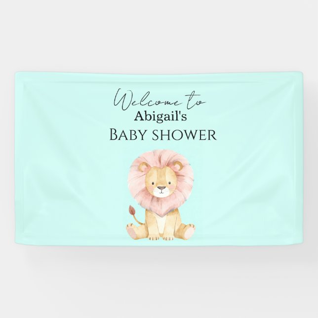 Banderoles Welcome sign "Sweet Lion" Baby Shower Banner (Horizontal)