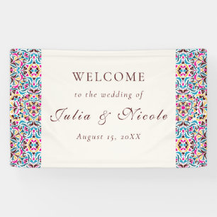 Banderoles Whimsical Luxury ivoire Floral Style Mariage front