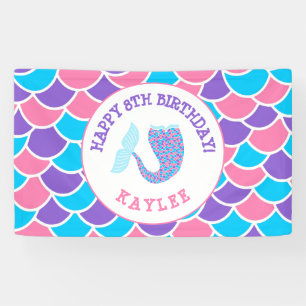 Banderoles Whimsical rose violet et bleu fille fête d'annive