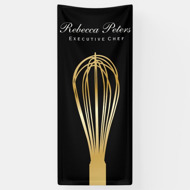 Banderoles Whisk (or) | Maître culinaire (Vertical)