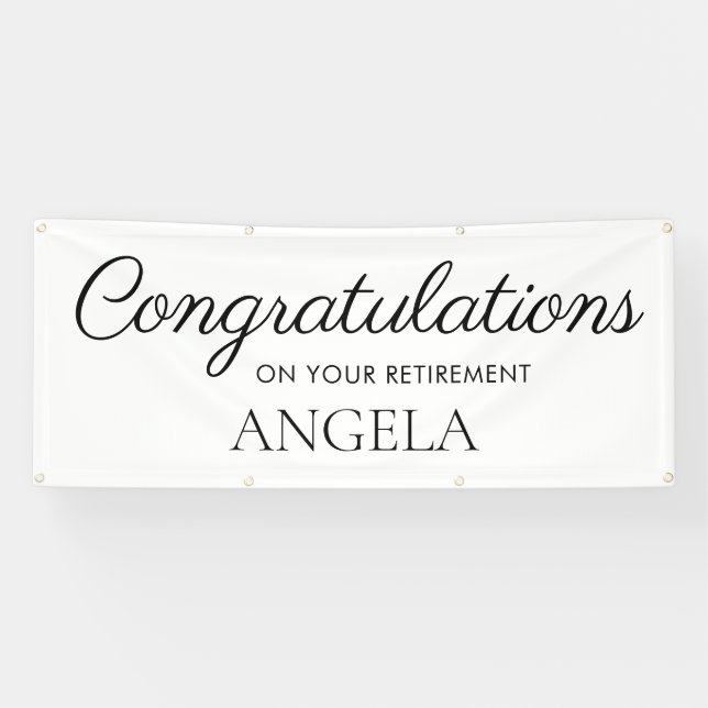 Banderoles White Black Retirement Congratulations (Horizontal)