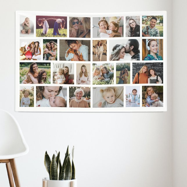 Banderoles White Custom 24 Photo Collage Party (Créateur téléchargé)