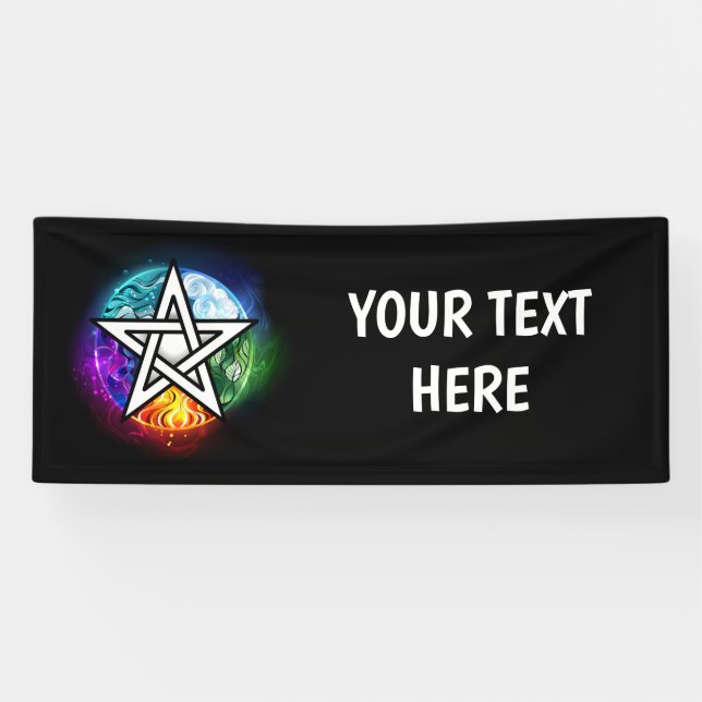 Banderoles Wiccan pentagram (Horizontal)