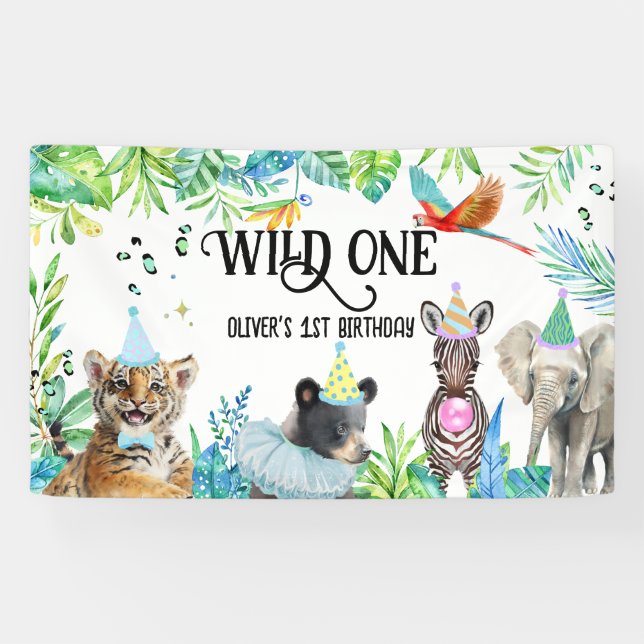 Banderoles Wil Birthday Safari Animaux (Horizontal)