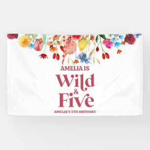 Banderoles Wild and Five Fleur sauvage 5e fête d'anniversaire