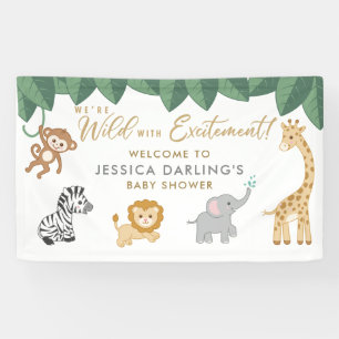 Banderoles WILD avec enthousiasme Safari Thème Baby shower Fo