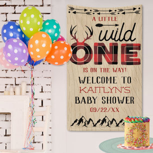 Banderoles Wild One Boys Rustic Plaid Baby shower de bûcheron