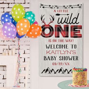 Banderoles Wild One Boys Rustic Plaid Baby shower de bûcheron