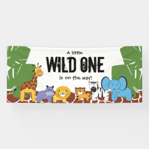 Banderoles Wild One en route pour baby shower Safari Party