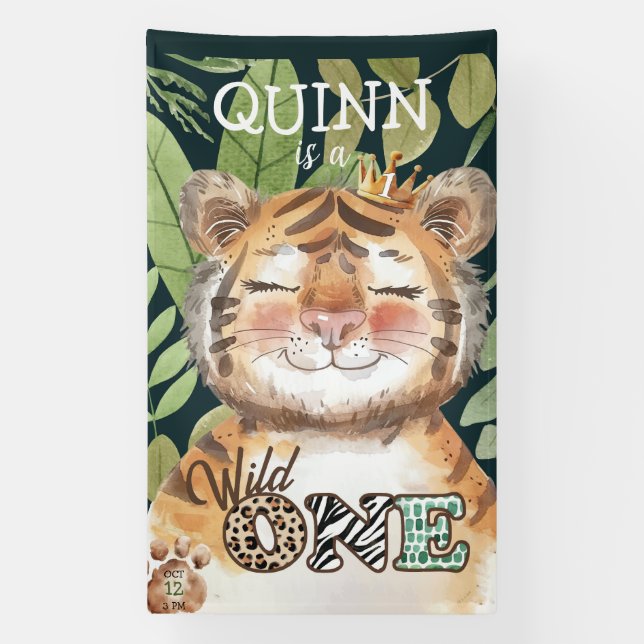 Banderoles Wild One Jungle Safari 1ère Affiche de bienvenue d (Verticale)