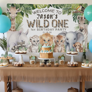 Banderoles Wild One Jungle Safari Animal 1er anniversaire bie