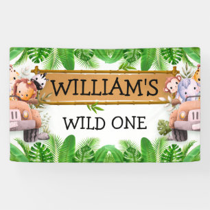 Banderoles Wild One JUNGLE Safari Animaux Anniversaire