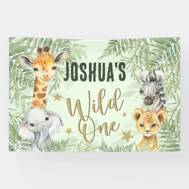 Banderoles Wild One Safari Animaux Welcome Banner (Horizontal)