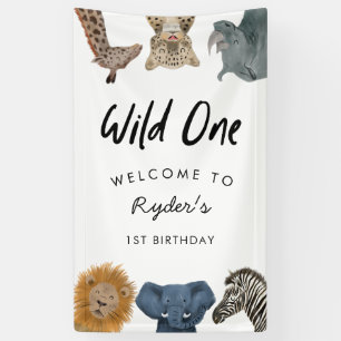 Banderoles Wild One Safari Thème Le 1er anniversaire du gar