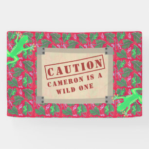 Banderoles Wild One Tropical Rainforest Birthday Custom