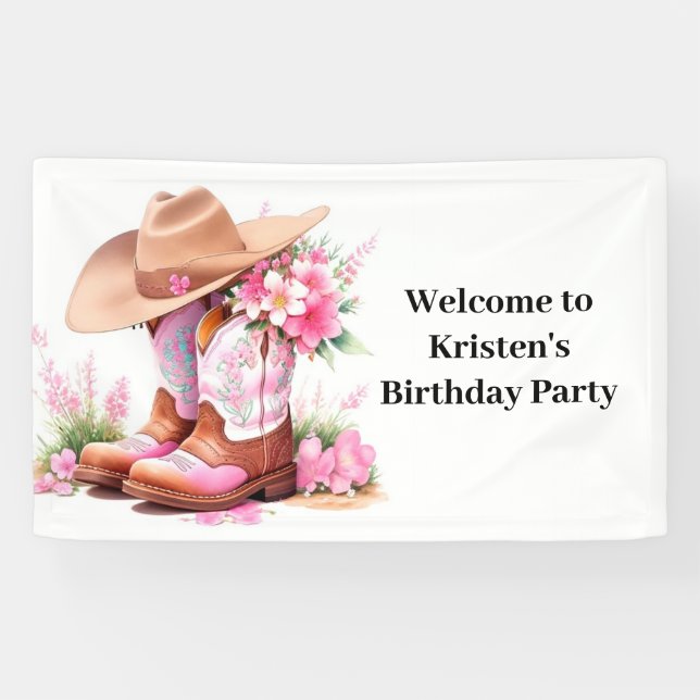 Banderoles Wild West Wonders Cowgirl Birthday (Horizontal)