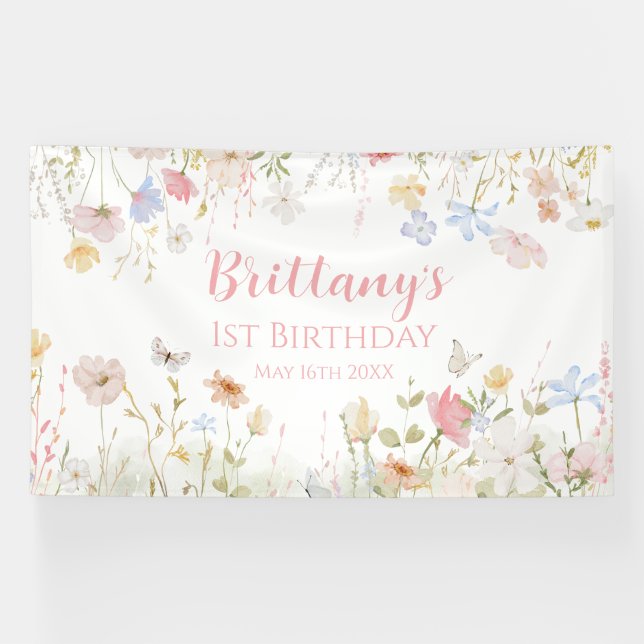 Banderoles WILDFLOWERS spring banner backdrop  (Horizontal)