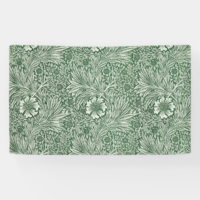 Banderoles william morris marigold fleurs vertes (Horizontal)