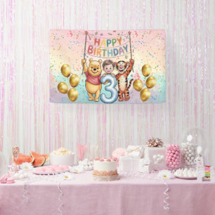 Banderoles Winnie l'Ourson   Joyeux Anniversaire