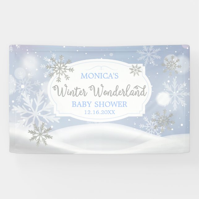 Banderoles Winter Wonderland Snoweflakes backdrop (Horizontal)