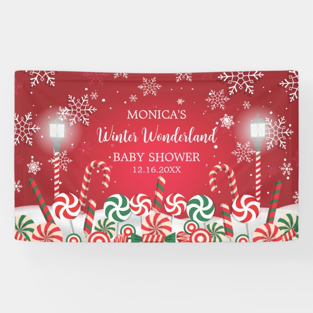 Banderoles Winter Wonderland Snoweflakes candyland backdrop (Horizontal)