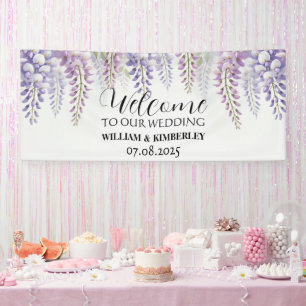 Banderoles Wisteria Fleurs violettes Mariage élégant