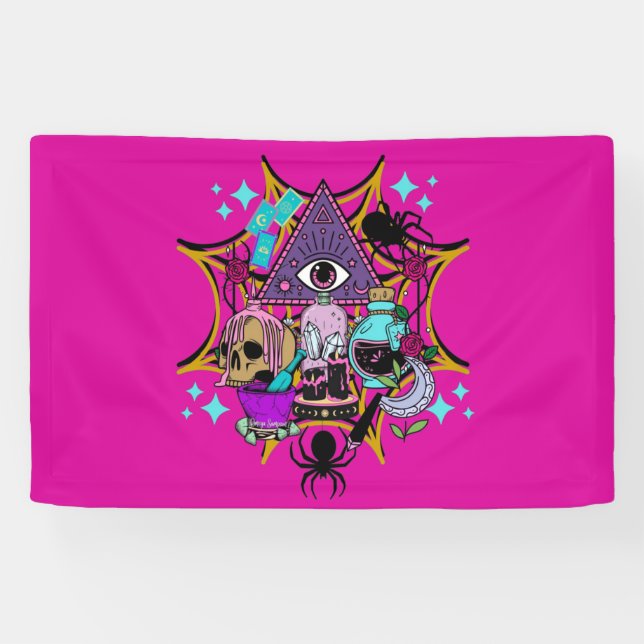 Banderoles Witchy Vibes and Spiders (Horizontal)