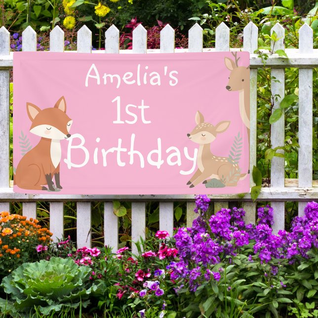 Banderoles  Woodland Animal Birthday Party  Banner (Créateur téléchargé)