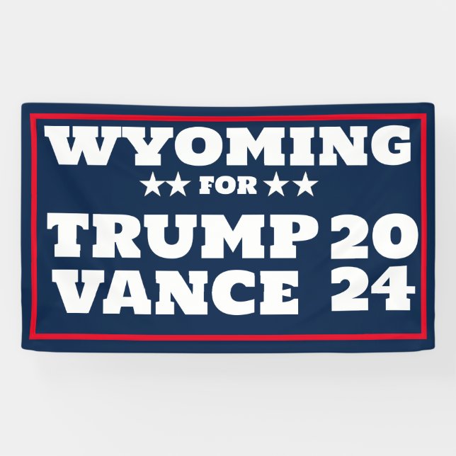 Banderoles Wyoming for Trump Vance 2024 Banner (Horizontal)