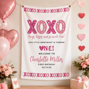 Banderoles XOXO Câlins et Bisous Saint-Valentin 1er Anniversa