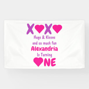 Banderoles XOXO Embrasse et embrasse 1er anniversaire