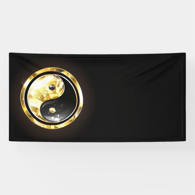 Banderoles Yin Yang or sur noir (Horizontal)