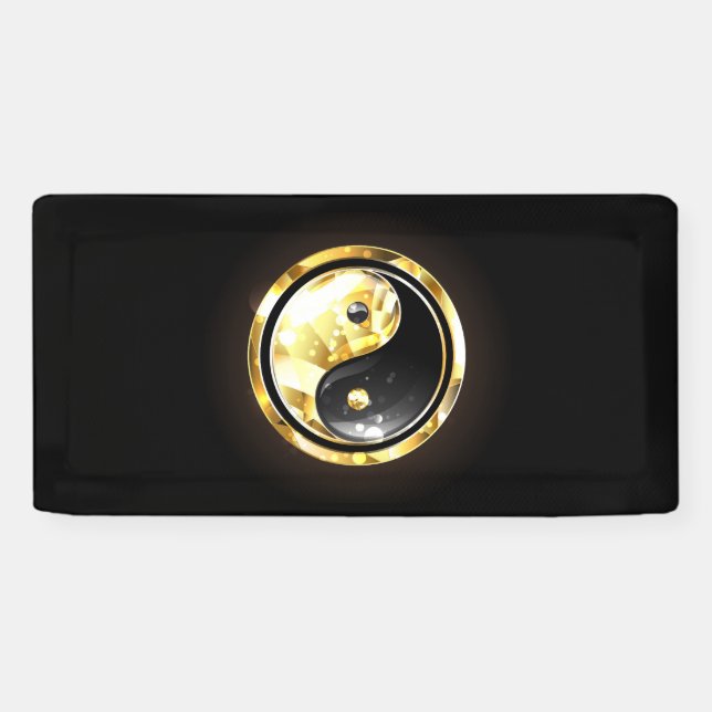 Banderoles Yin Yang or sur noir (Horizontal)