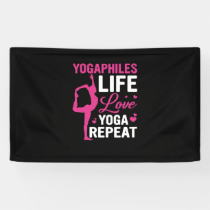 Banderoles Yoga Lover Yoga Life Love Yoga Répéter