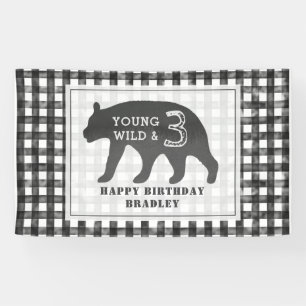 Banderoles Young Wild & Three Bear En vichy Anniversaire