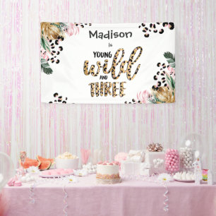 Banderoles Young Wild & Three Empreinte de léopard Jungle Ann