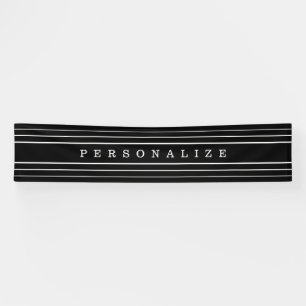 Banderoles Your Custom Text & Modern Stripes Black & White