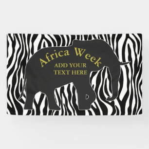 Banderoles Zebra Pattern avec éléphant + vos idées