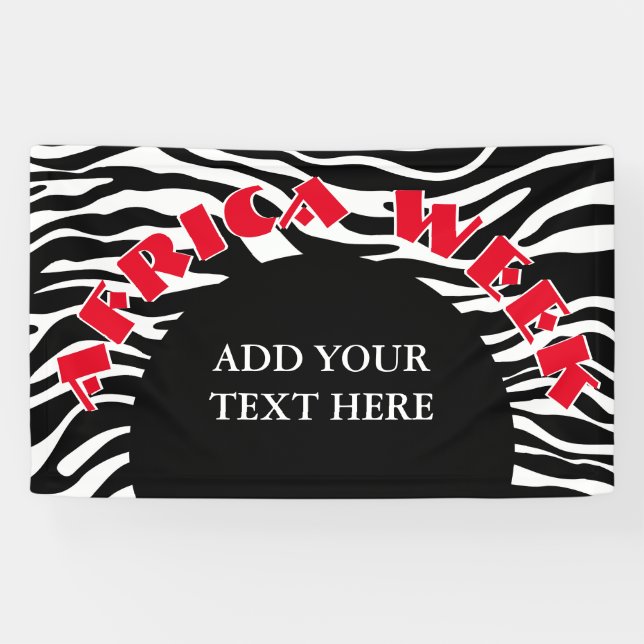 Banderoles Zebra rayures motif noir & blanc + vos idées (Horizontal)