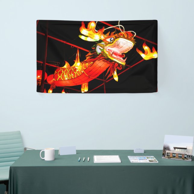 Banderoles Zhulong dragon de feu  (Salon professionnel)