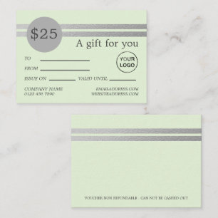 Bandes à huile d'argent chic Cartes Cadeaux Vert