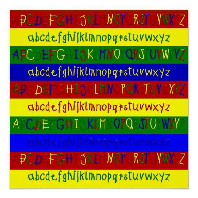 Bandes Alphabet Primaire-20 x 20 Poster mural (Devant)