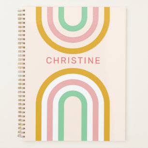 Bandes Archées Rétro Pastel Rose Minimal