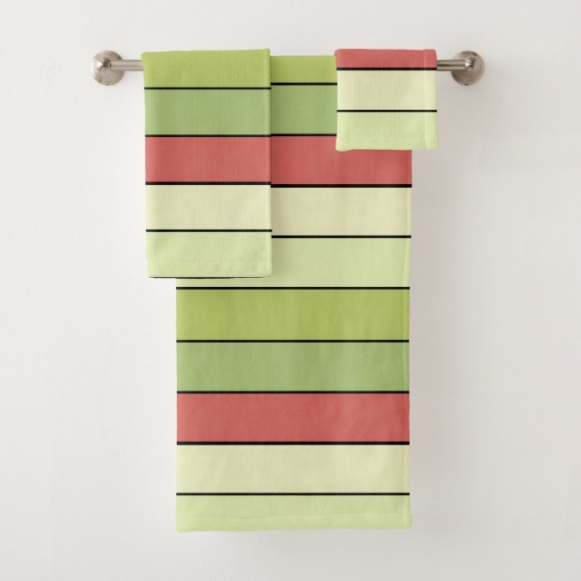 Bandes Couleur Melon Vert Rouge Sur Papier Aquarel (En situation)