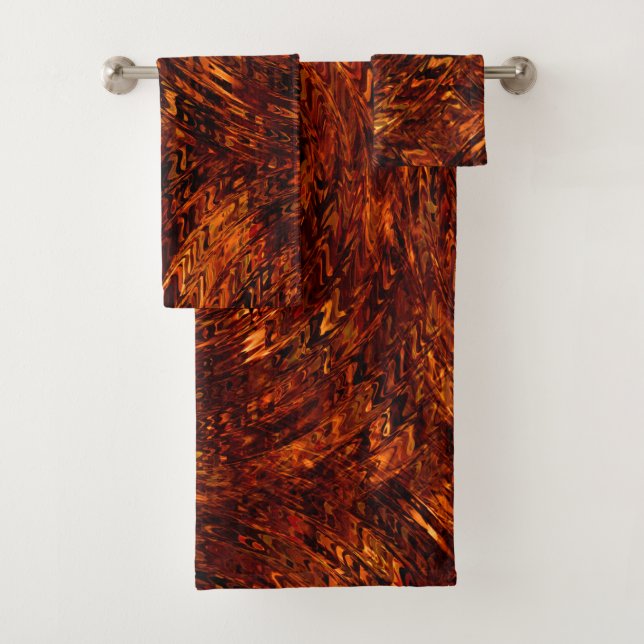 Bandes courbes Abstraites aux teintes dorées rouge (En situation)