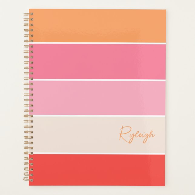 Bandes de blocs de couleurs d'été rose (Devant)