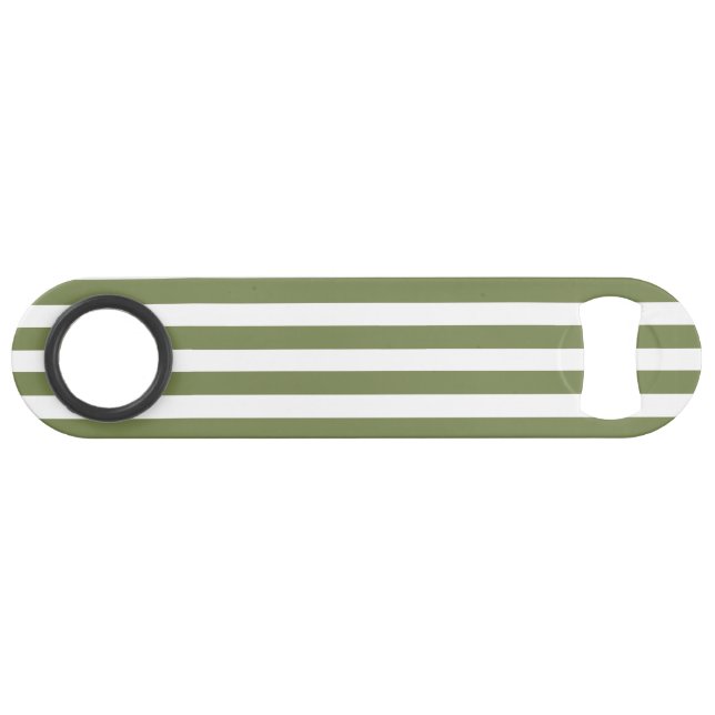 Bandes de bonbons vert olive et blanc (Dos Horizontal)