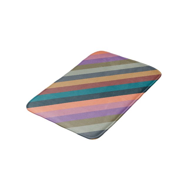 bandes de couleur dans un tapis de bain pastel col (Angle)